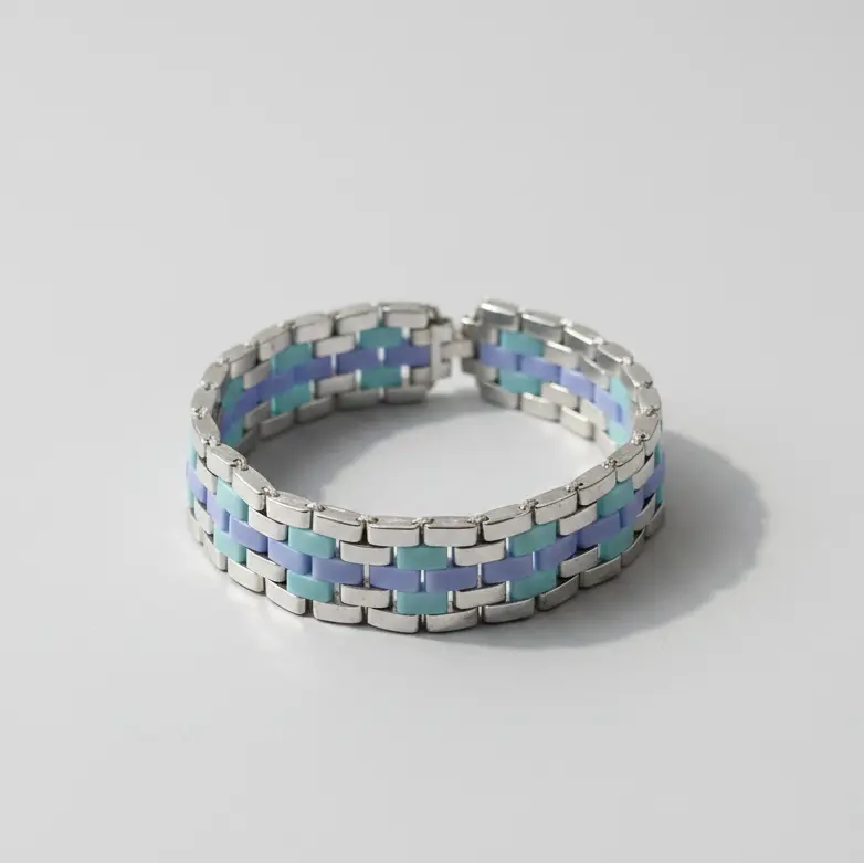 Azure Flow Bracelet | Handmade Miyuki Tila Jewelry