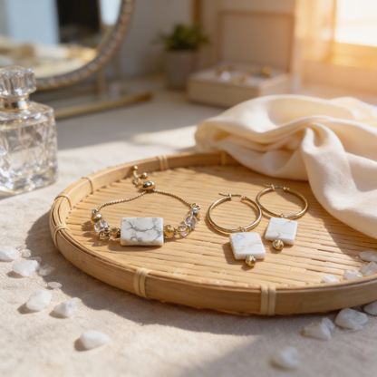 white howite matching jewelry set