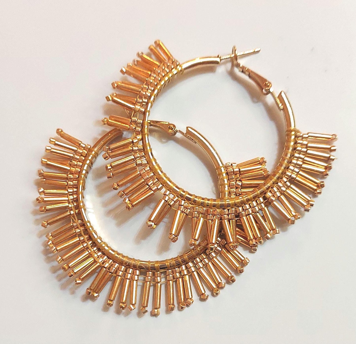 Miyuki Seed Bead Fringe Earrings, Handwoven Japanese Drop Earrings, Modern Minimal Statement Jewelry