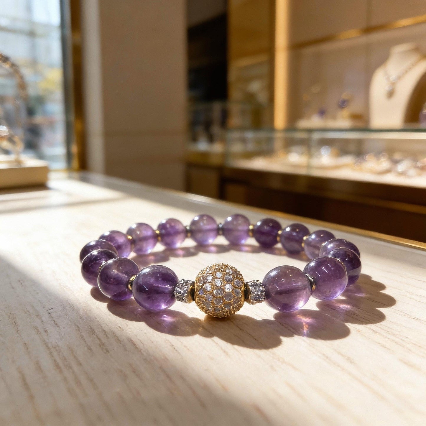 February Birthstone Amethyst Bracelet | Spiritual Healing Crystal Jewelry for Women | Protection & Emotional Balance