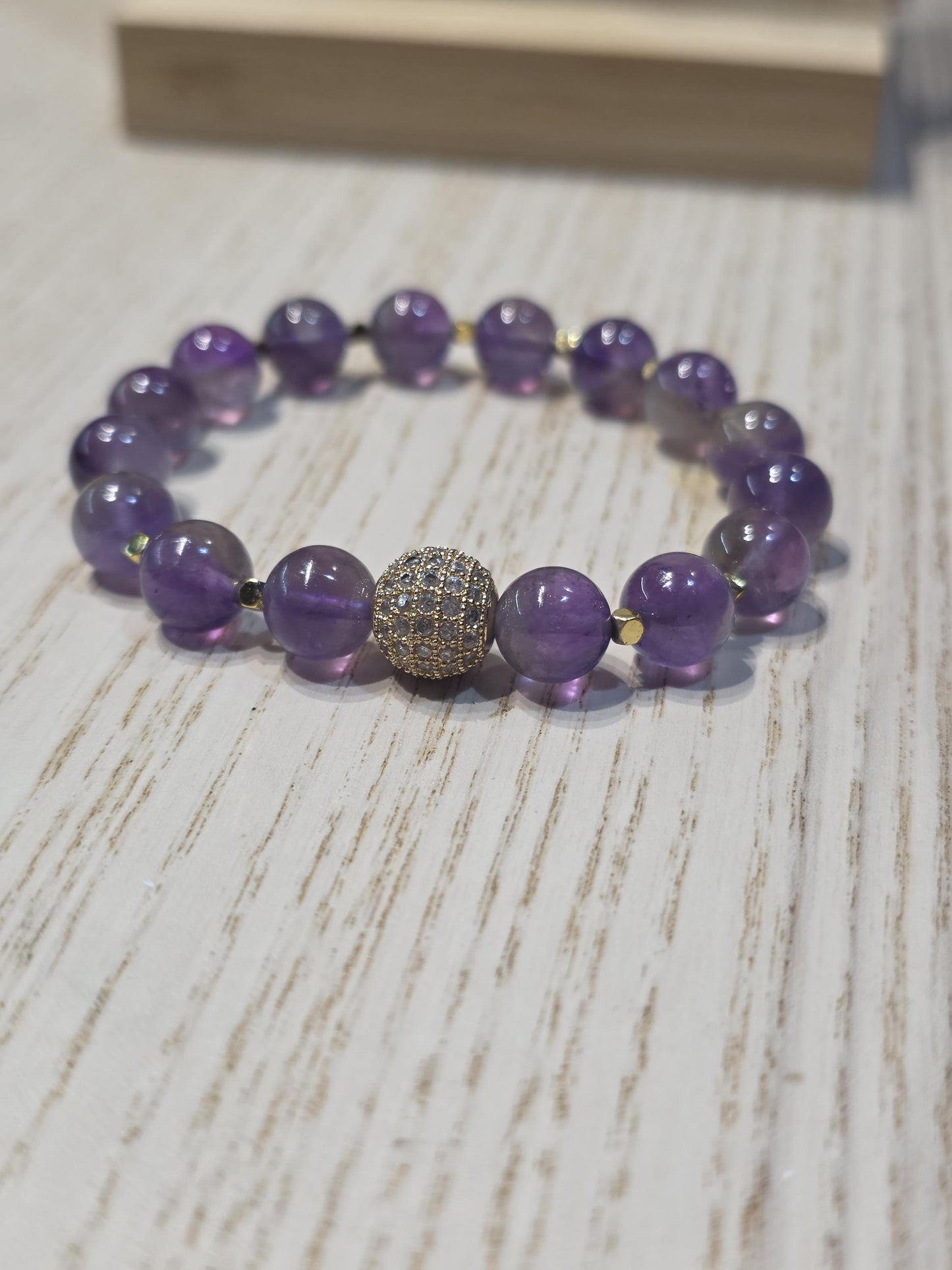 February Birthstone Amethyst Bracelet | Spiritual Healing Crystal Jewelry for Women | Protection & Emotional Balance