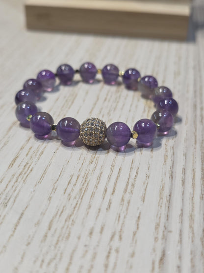 February Birthstone Amethyst Bracelet | Spiritual Healing Crystal Jewelry for Women | Protection & Emotional Balance