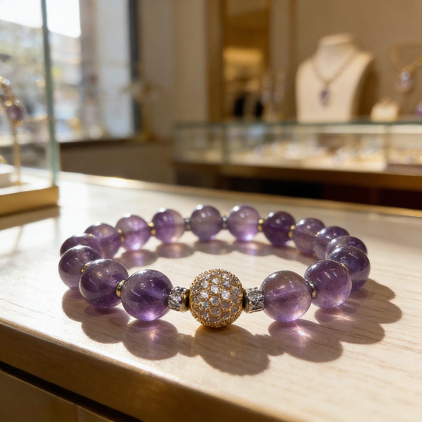 February Birthstone Amethyst Bracelet | Spiritual Healing Crystal Jewelry for Women | Protection & Emotional Balance