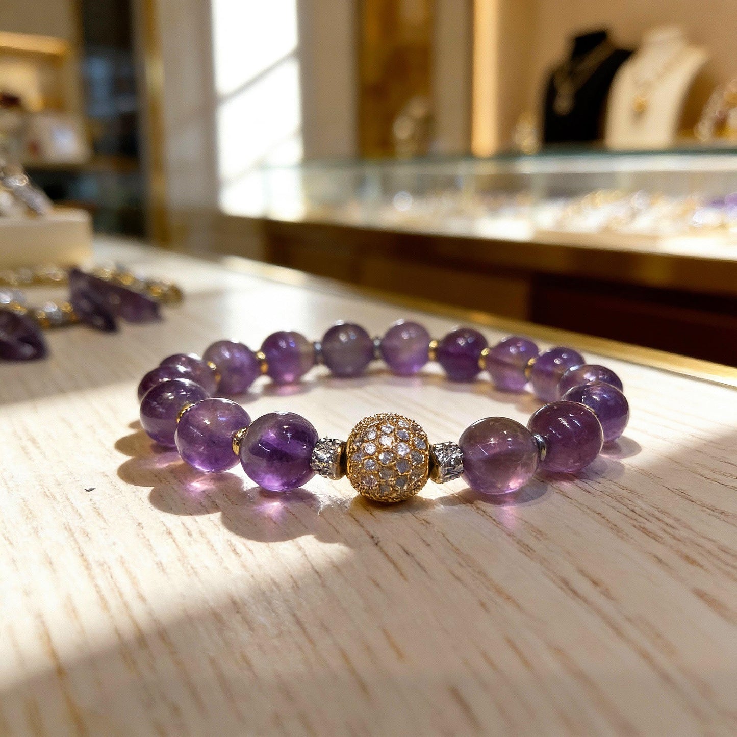 February Birthstone Amethyst Bracelet | Spiritual Healing Crystal Jewelry for Women | Protection & Emotional Balance