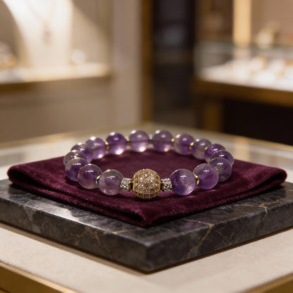 February Birthstone Amethyst Bracelet | Spiritual Healing Crystal Jewelry for Women | Protection & Emotional Balance