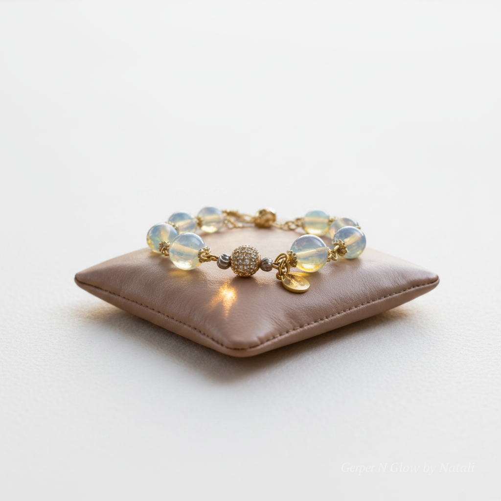 moonstone bracelet on pillow