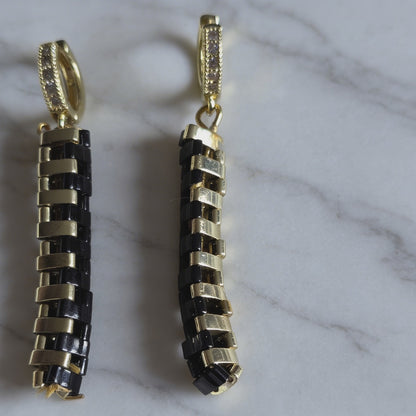 Noir Line Drop Earrings