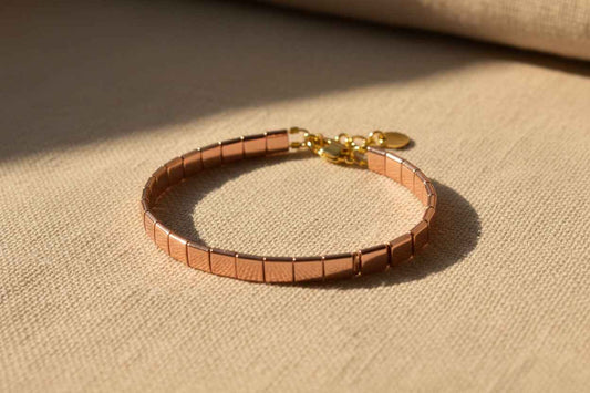 Rose Gold Bracelet Stack – Miyuki Beaded Bracelets Set | Minimalist Jewelry | Gem N Glow by Natali