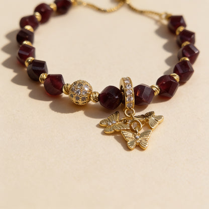 Garnet Flutter Glow Bracelet