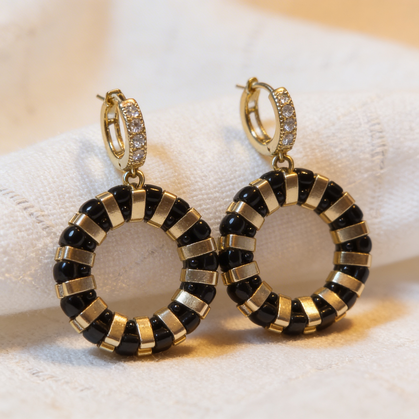 Noir Luxe Hoops - Gemnglow