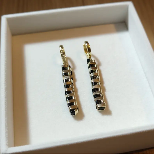 Noir Line Drop Earrings