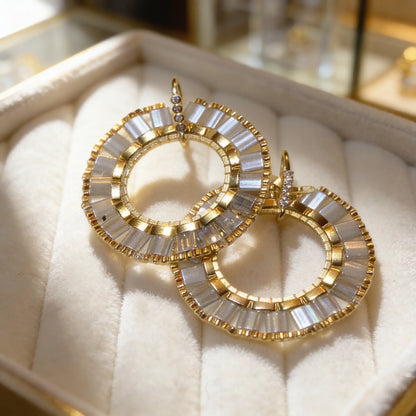 Ivory Halo Earrings | Gold Miyuki Hoop Jewelry - Gemnglow