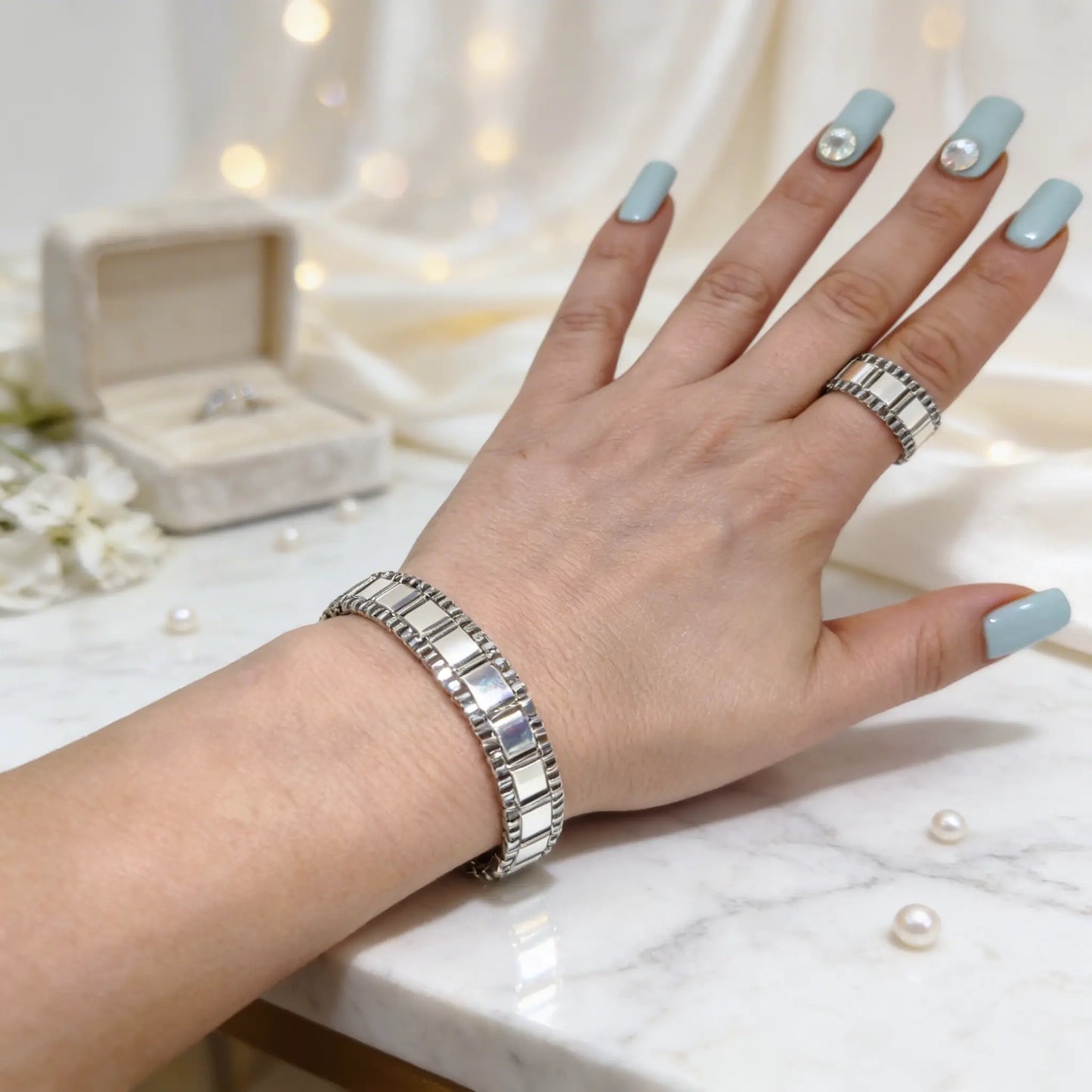 Silver Frame Bracelet - Gemnglow