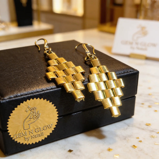 Gold Line Earrings - Gemnglow