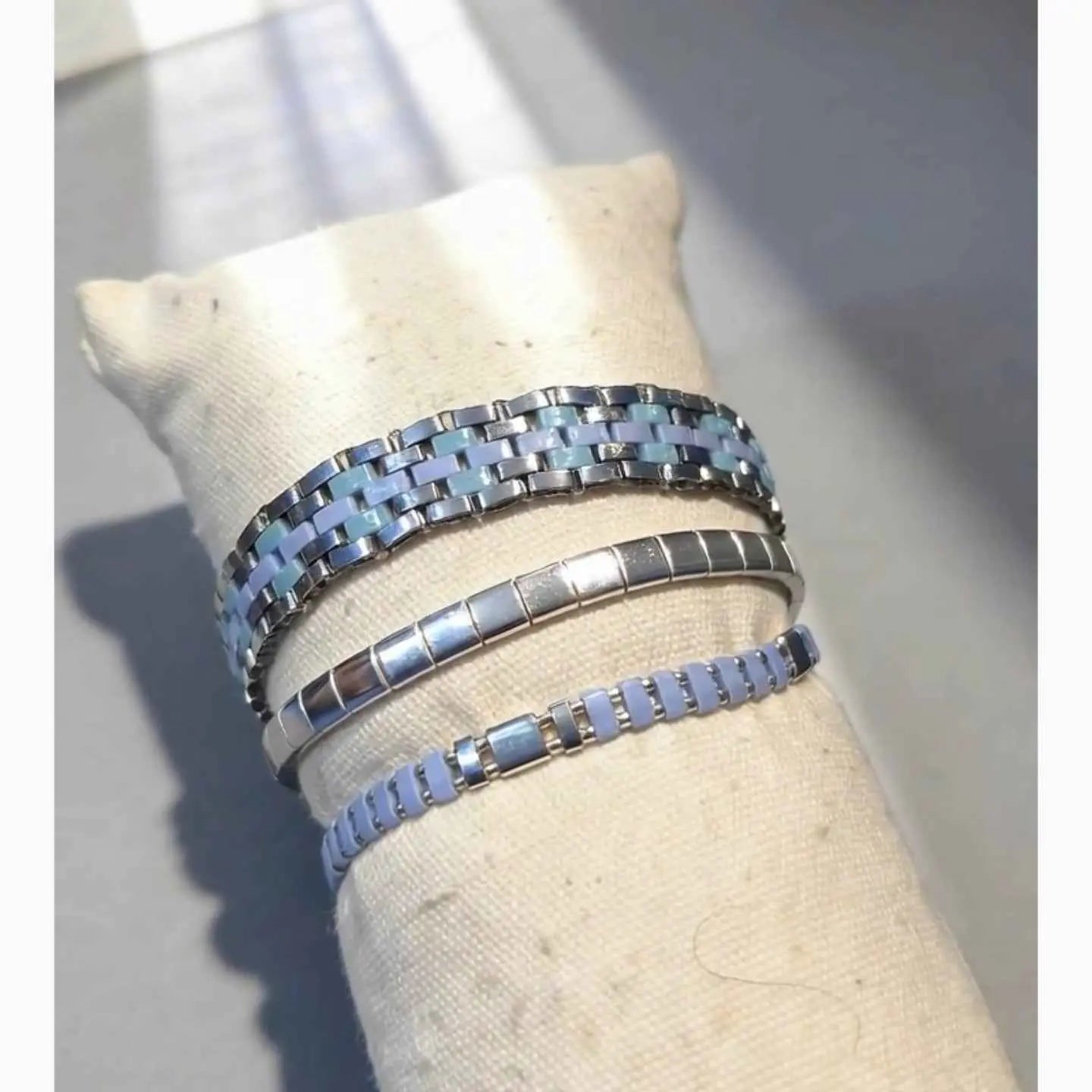 Azure Flow Bracelet | Handmade Miyuki Tila Jewelry